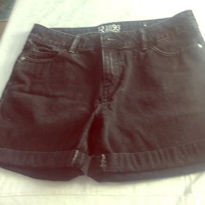 Black denim cuffed shorts R1893 size 2